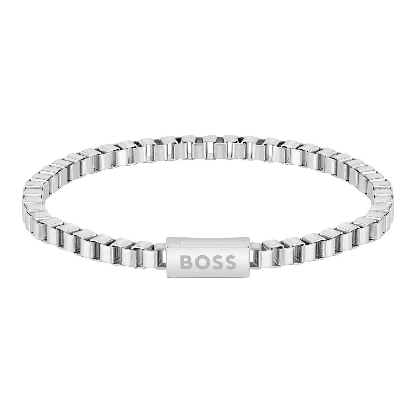 Boss Stainless Steel Box Chain Magnetic Closure Bracelet