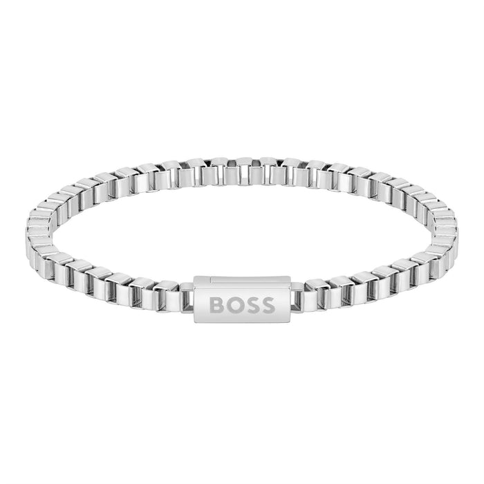 Boss Stainless Steel Box Chain Magnetic Closure Bracelet