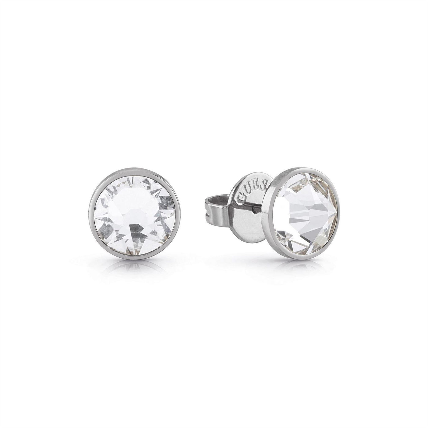 Guess 8mm White Cz Stud Earrings