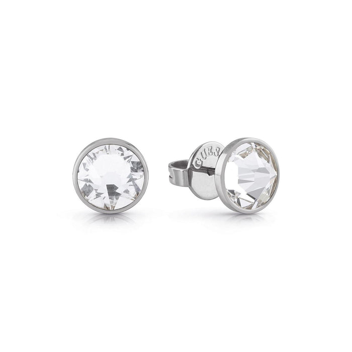 Guess 8mm White Cz Stud Earrings