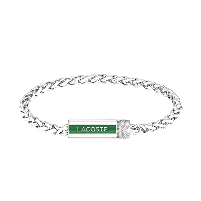 Lacoste Mens Spelt Stainless Steel Bracelet