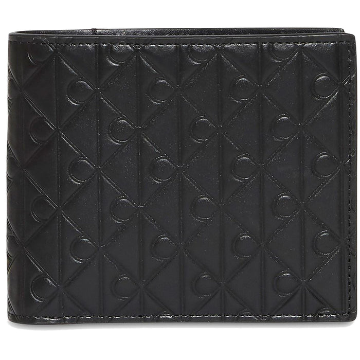 Calvin Klein Embossed Emblem Leather Coin Pocket Billfold Wallet