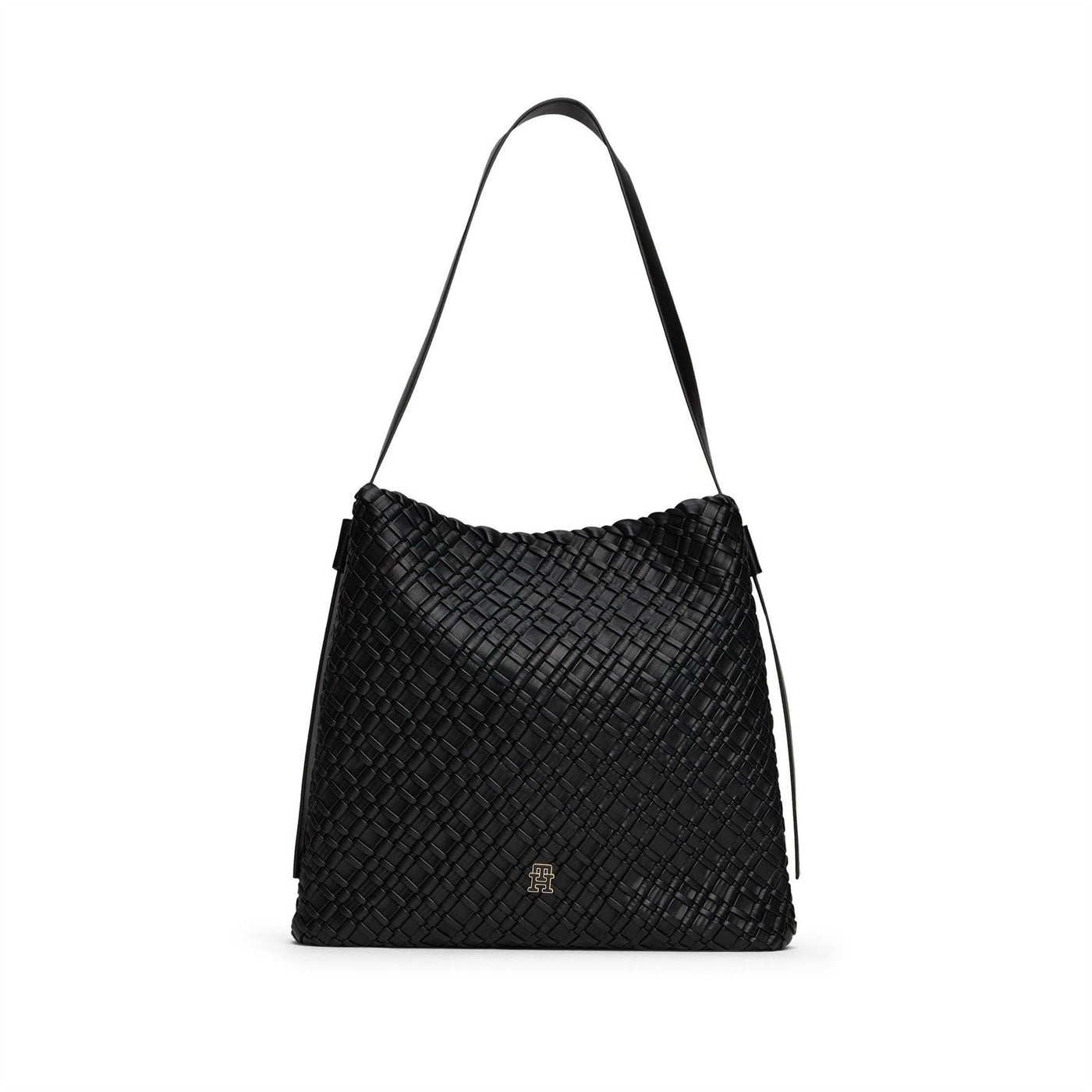 Tommy Hilfiger Woven Maxi Basket Weave Tote with Metal Branding
