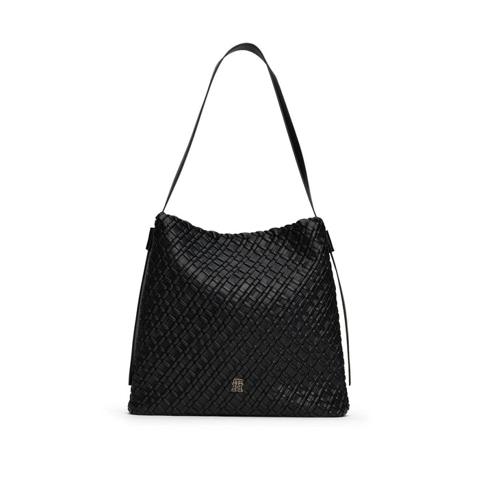 Tommy Hilfiger Woven Maxi Basket Weave Tote with Metal Branding