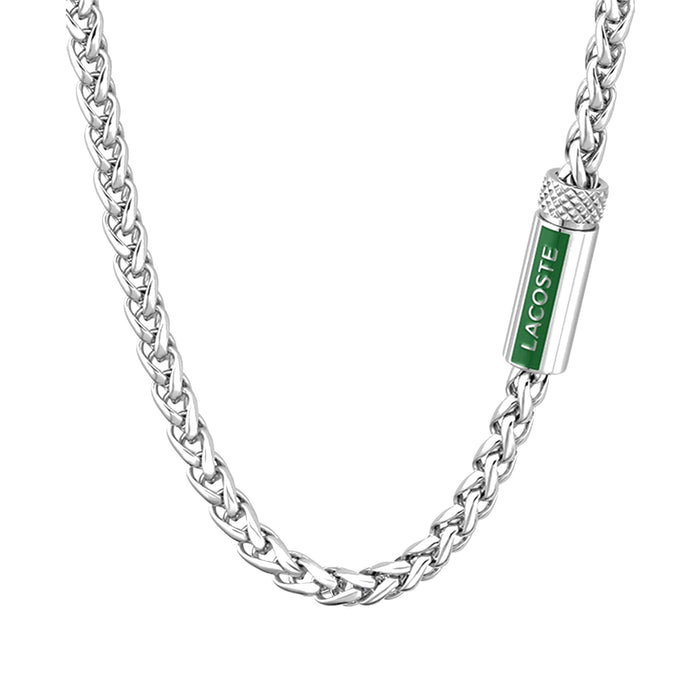 Lacoste Mens Spelt Stainless Steel Necklace