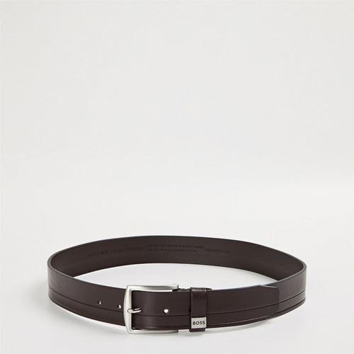 Boss Leather Belt with Metal Buckle