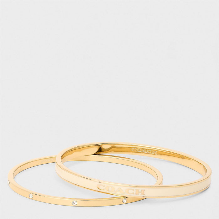Coach Crystal Enamel Bangle with Logo