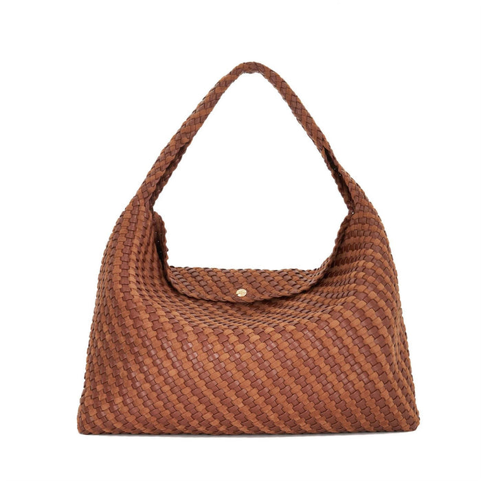 Dune London Delegating XL Basket Weave Hobo Bag with Silver Tone Hardware