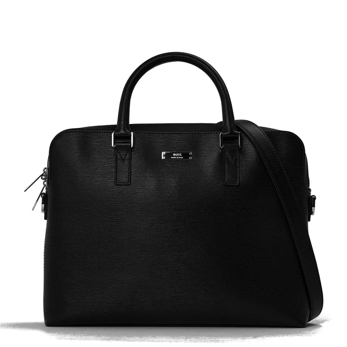 Boss Gallerya Textured Briefcase with Silver Tone Hardware
