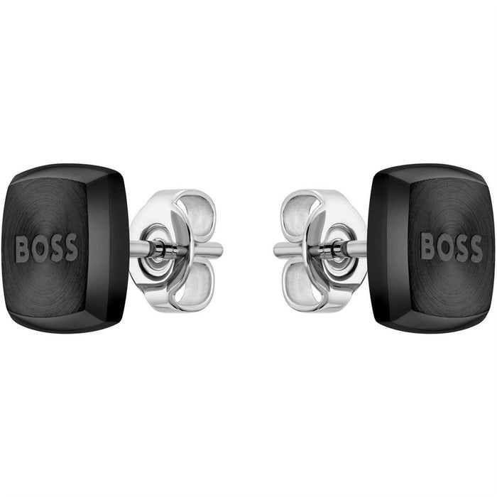 Boss Yann Stud Stainless Steel Square Earrings