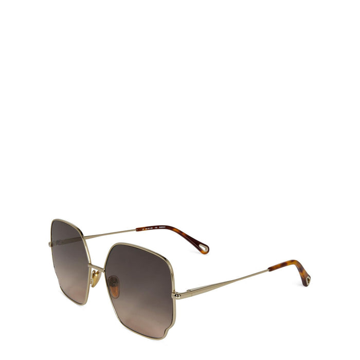 Chloe Hexagonal Green Lens Full Rim Retro Sunglasses