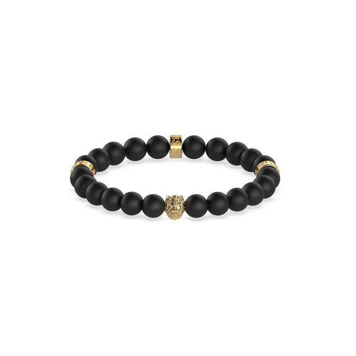 Guess Black Beads  And  12mm Lion Bracelet