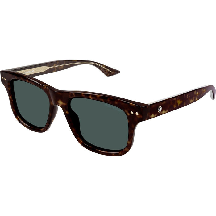 Montblanc Tortoiseshell Acetate Rectangle Wayfarer Sunglasses