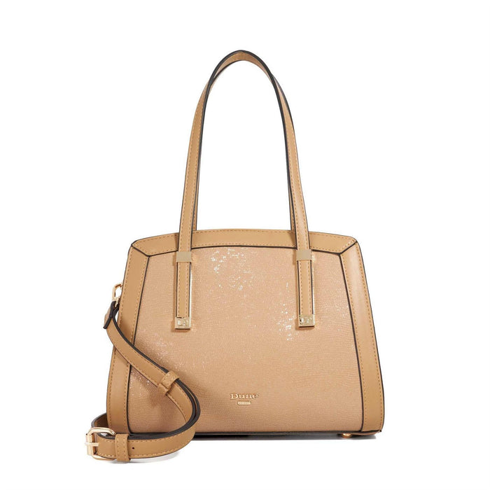 Dune London Dorris Snake Skin Textured Tote with Logo