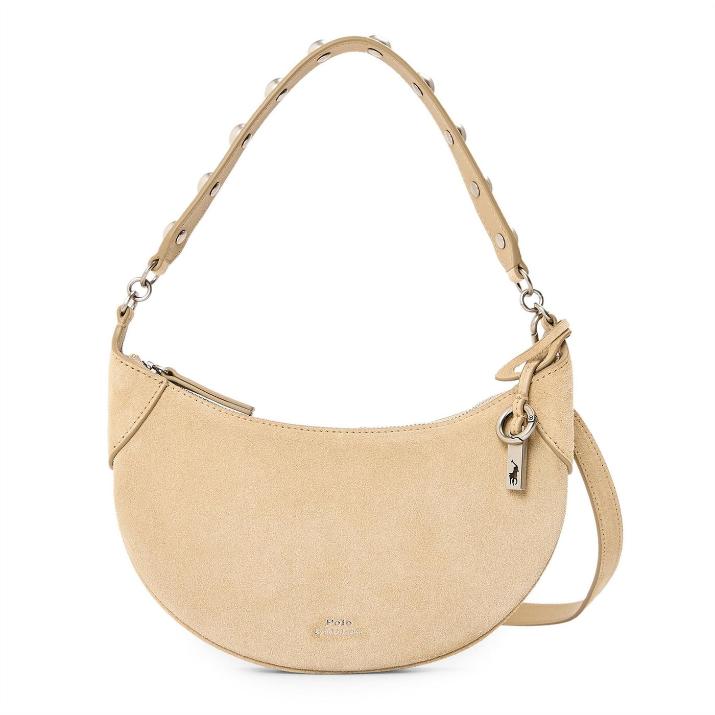 Polo Ralph Lauren Crescent Shape Hobo Bag with Key Ring