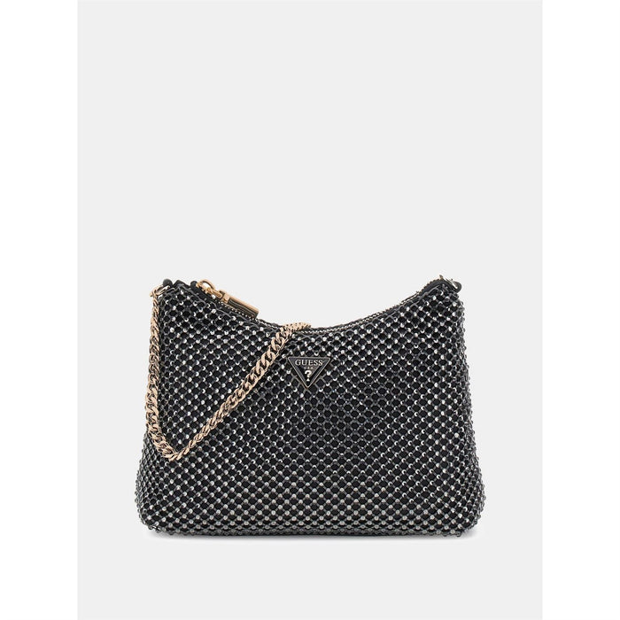 Guess Geometric Patterned Zalina Hobo Bag with Chain