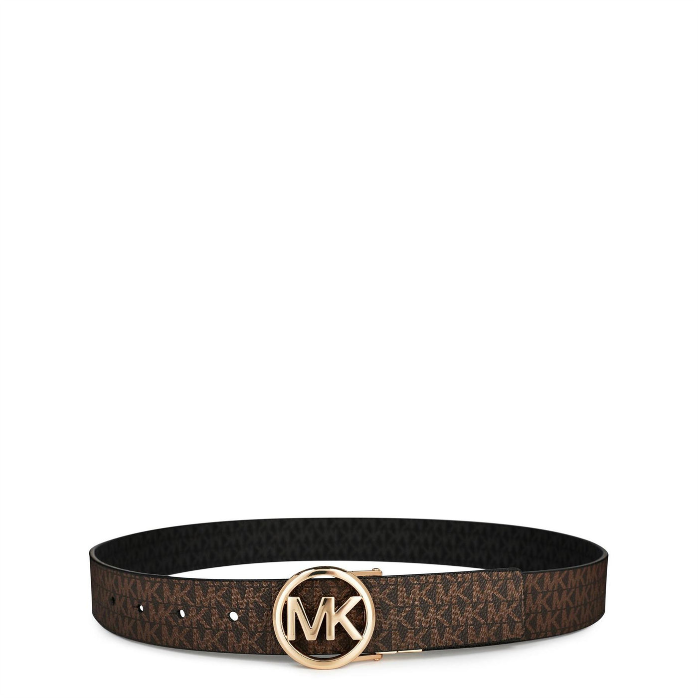 MICHAEL Michael Kors Round Logo Reversible Leather Belt