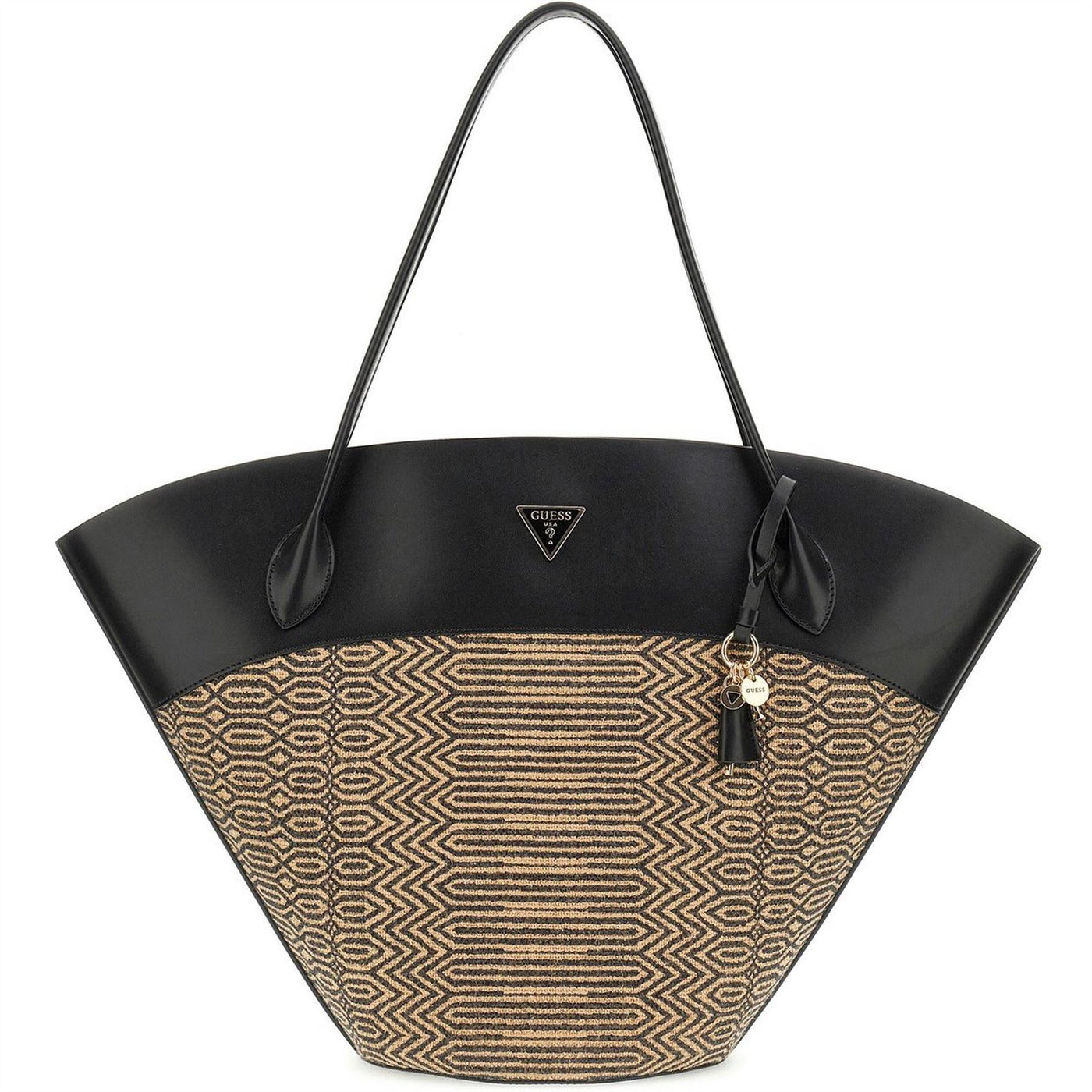 Guess Atalia Geometric Patterned Tote with Key Ring