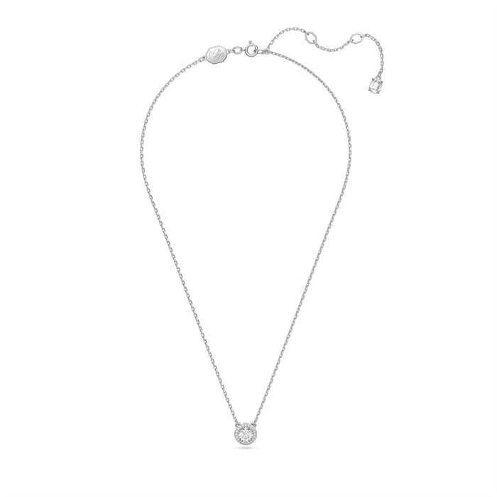 Swarovski Angelic Pendant, Round Cut, Pavé, White, Rhodium Plated