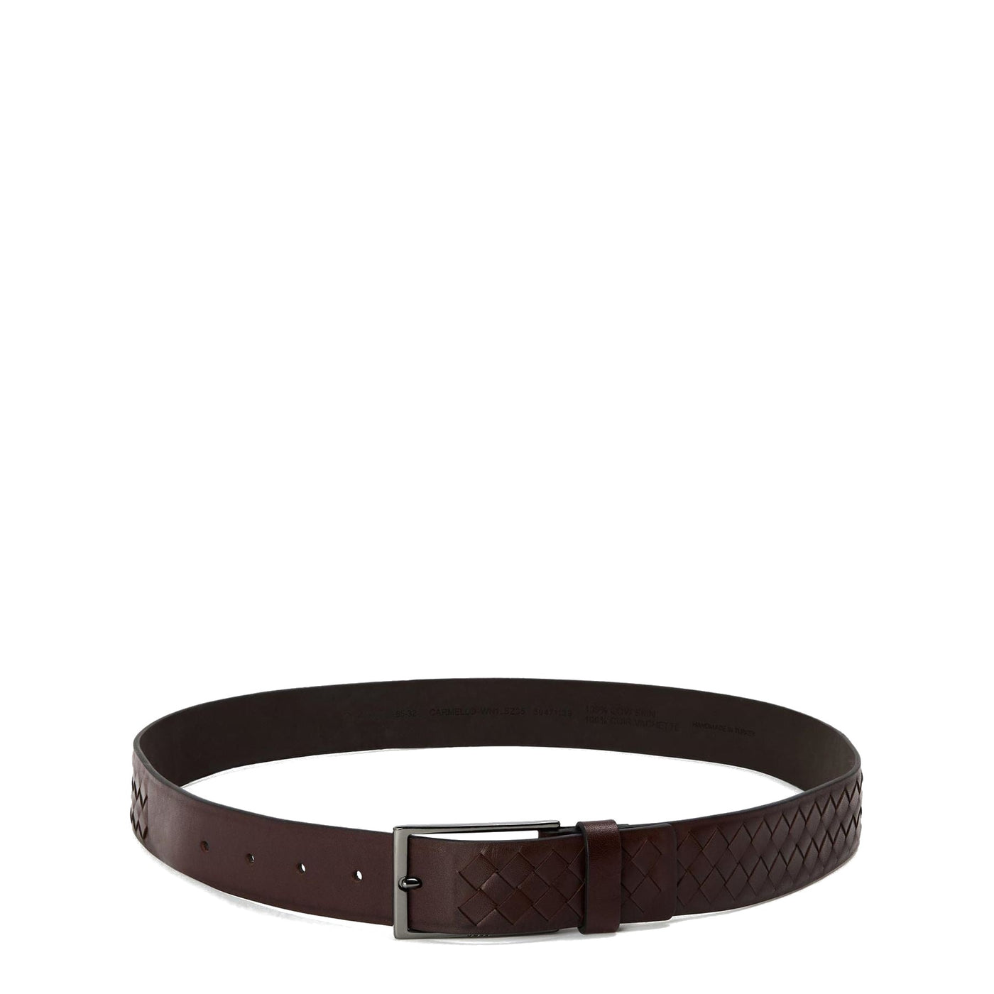 Boss Braided Leather Belt with Metal Buckle