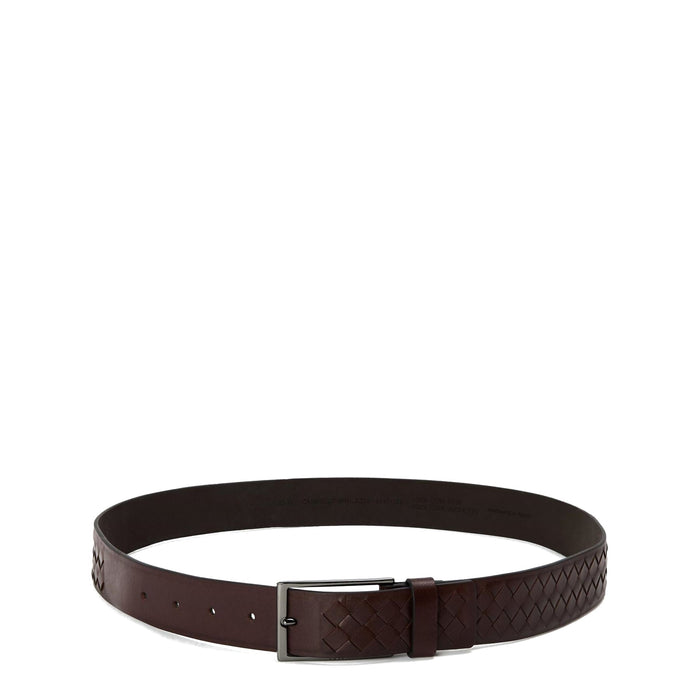 Boss Braided Leather Belt with Metal Buckle