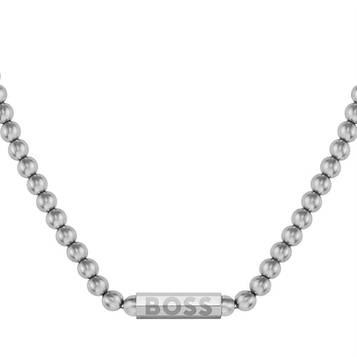 Boss Sphere Metal Necklace, Stainless Steel With Magnetic Closure
