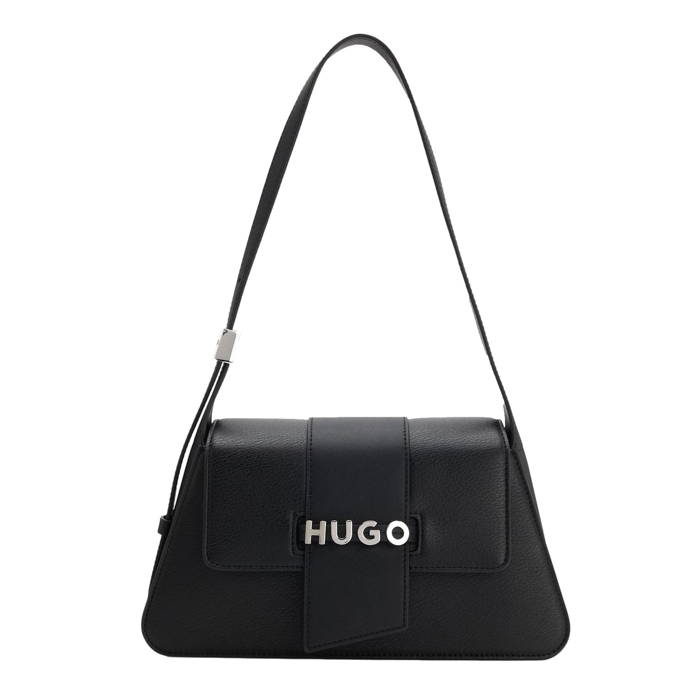 Hugo Mel 2.0 Trapezoid Shape  Baguette Bag with Silver Hardware