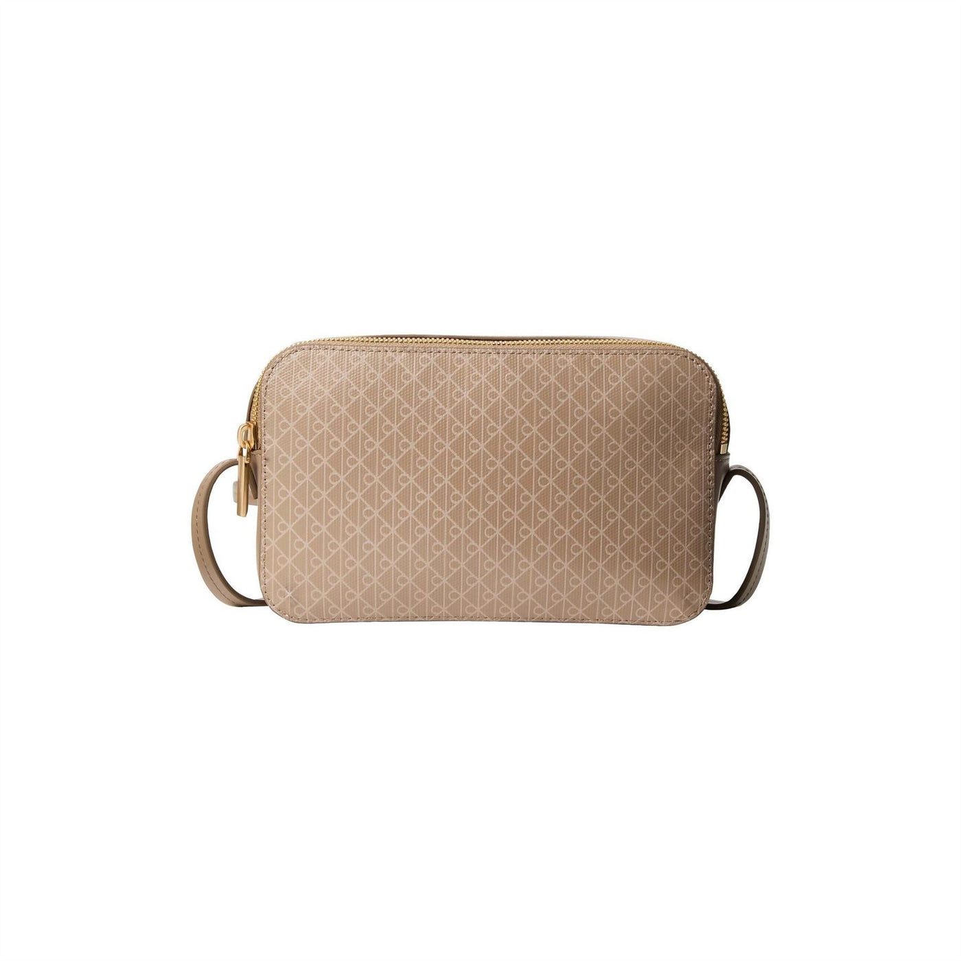 Calvin Klein AOP Camera Monogram Gold Tone Sling Bag