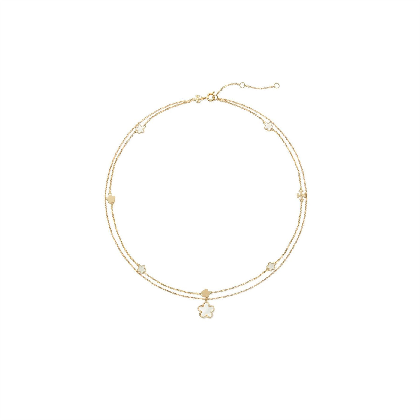 Tory Burch Flower Pendant Chain Necklaces