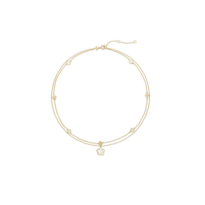 Tory Burch Flower Pendant Chain Necklaces