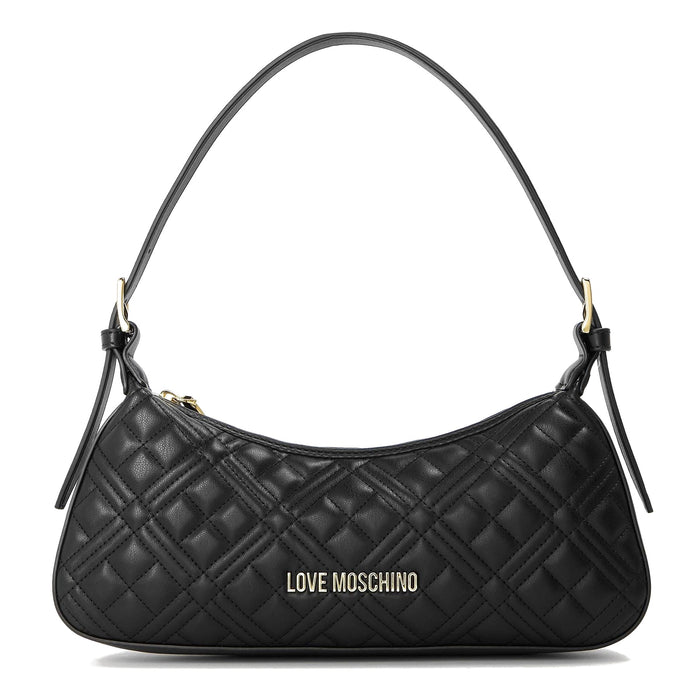 Love Moschino Superq Shoulder Geometric Patterned Crescent Baguette Bag