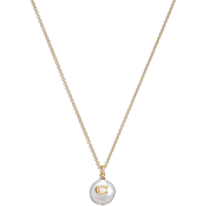 Coach Pearl Round Pendant Necklace