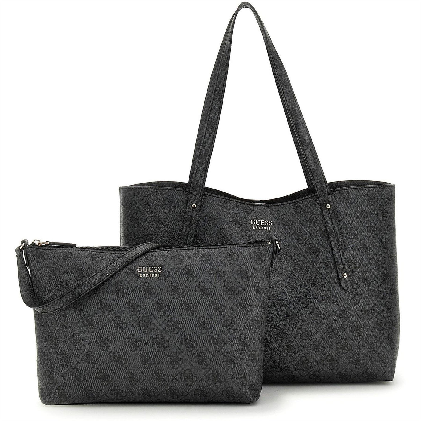 Guess Rectangle Shape Tote with Silver Tone Hardware