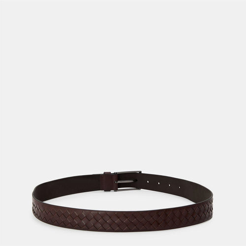 Boss Braided Leather Belt with Metal Buckle