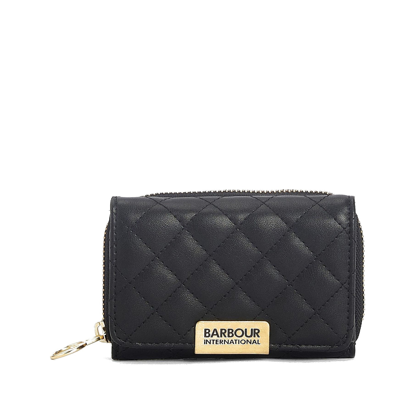 Barbour International Aurora Tri Fold Quilted Leather Zip Around Purse