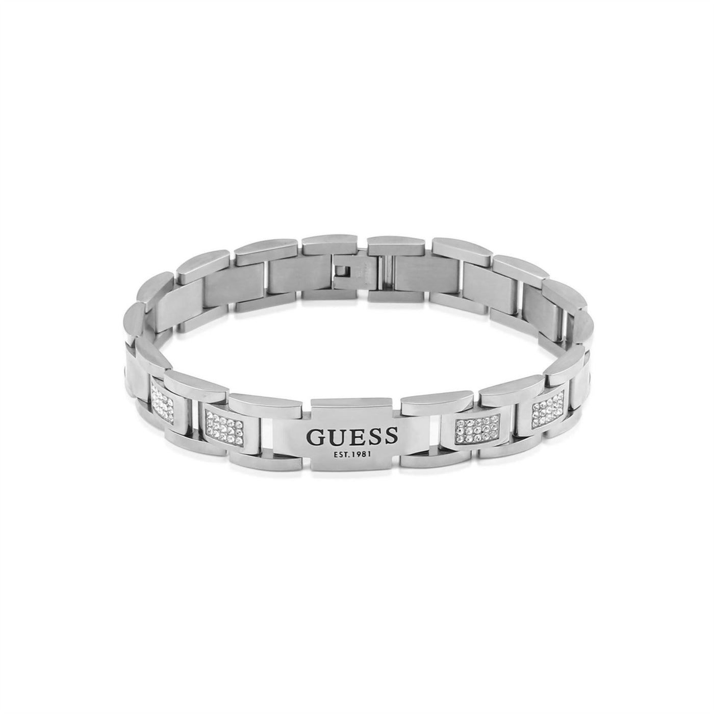 Guess Flat White Cubic Zirconia Chain Bracelet