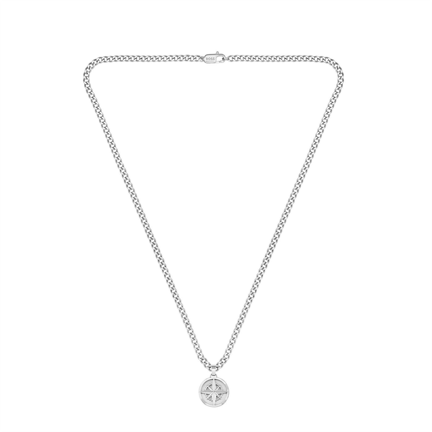 Boss North Stainless Steel Compass Necklace