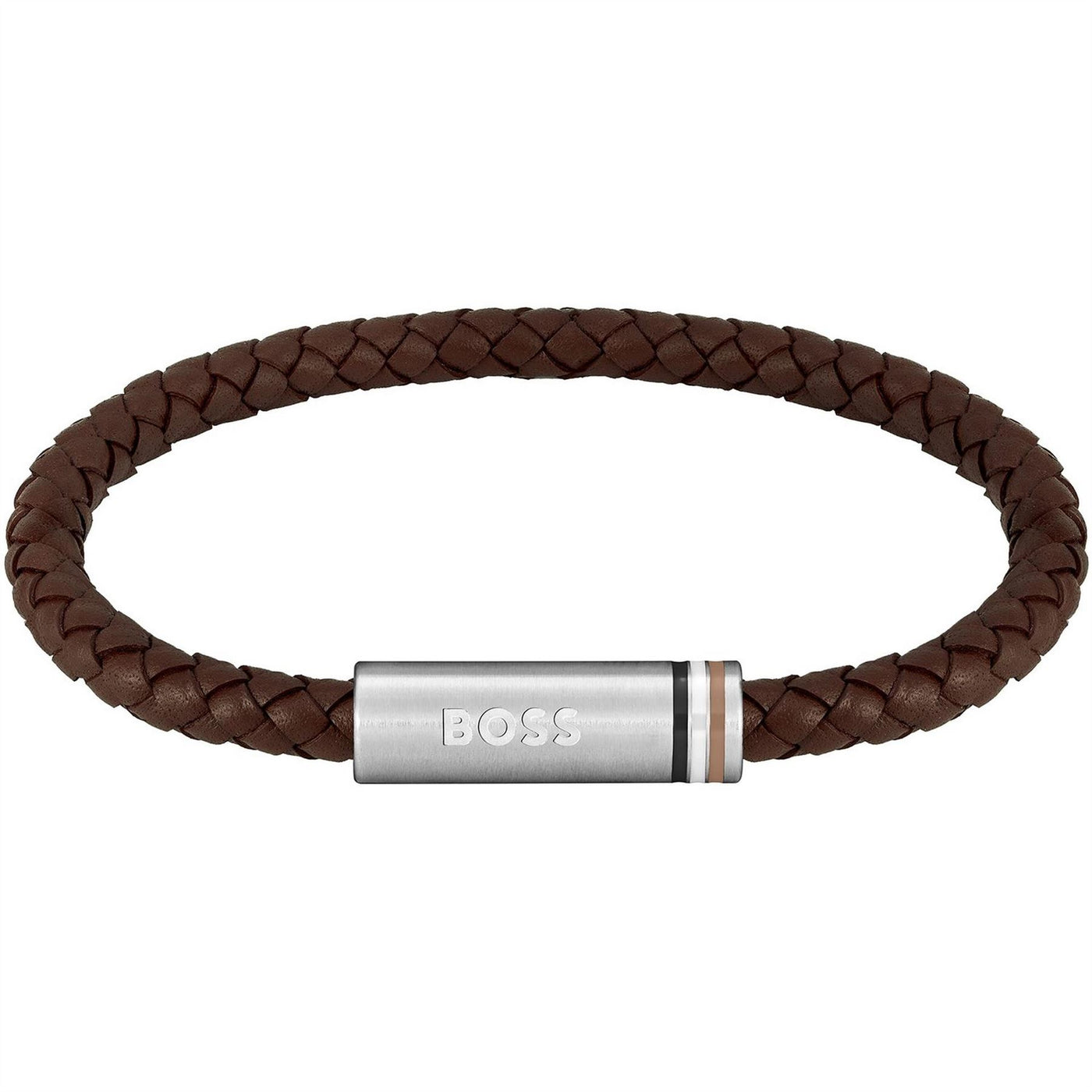 Boss Ares Single Magnetic Closure Single Wrap Leather Bracelet