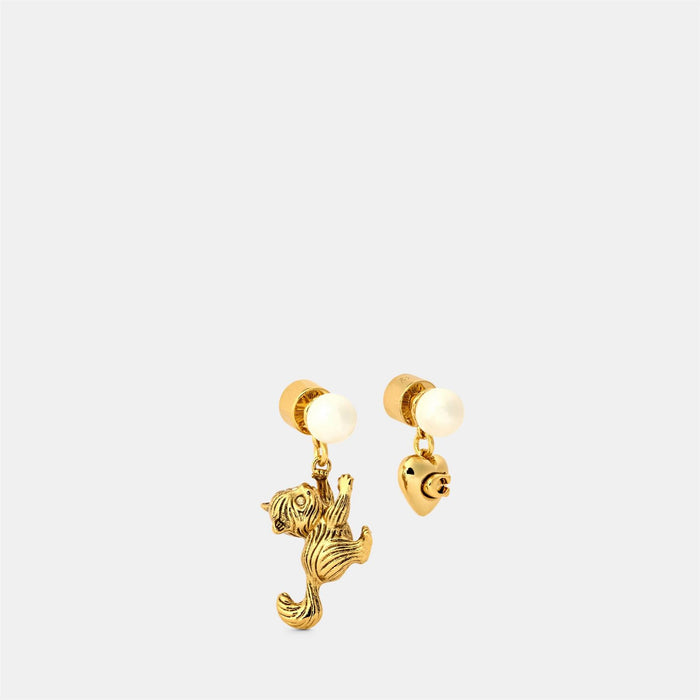 Coach Cat Pearl Stud Earrings