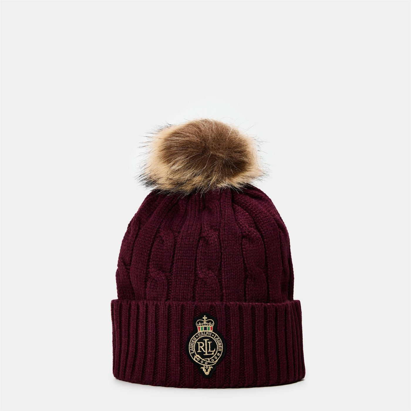 Lauren by Ralph Lauren Pom Cable Knit Beanie