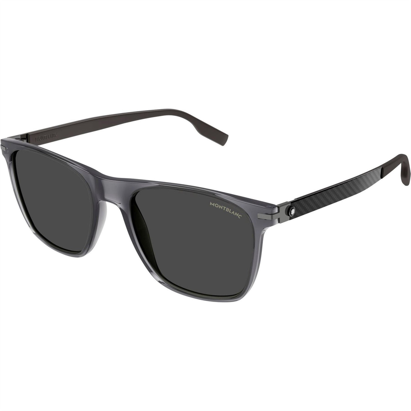 Montblanc Carbon Fibre Dark Lens Wayfarer Sunglasses