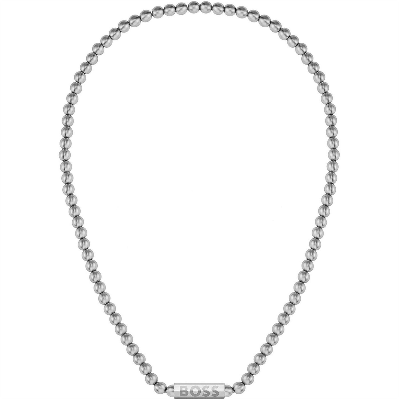 Boss Sphere Metal Necklace, Stainless Steel With Magnetic Closure