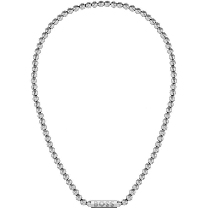 Boss Sphere Metal Necklace, Stainless Steel With Magnetic Closure