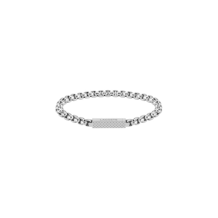 Lacoste Mens Lessentiel Stainless Steel Box Chain Bracelet