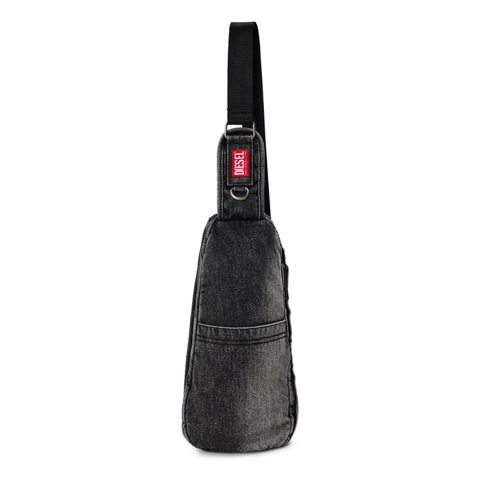 Diesel Stone Wash Patterned Rave Cross Body Bag with Silver Tone Hardware