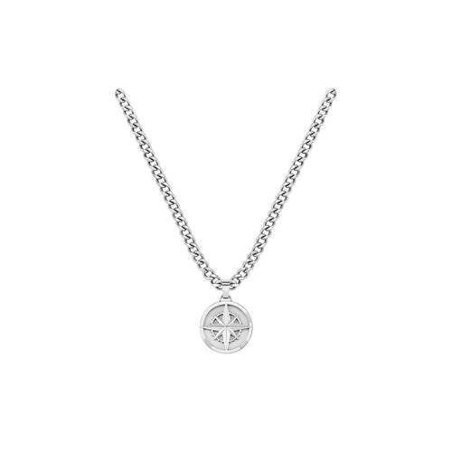 Boss North Stainless Steel Compass Necklace