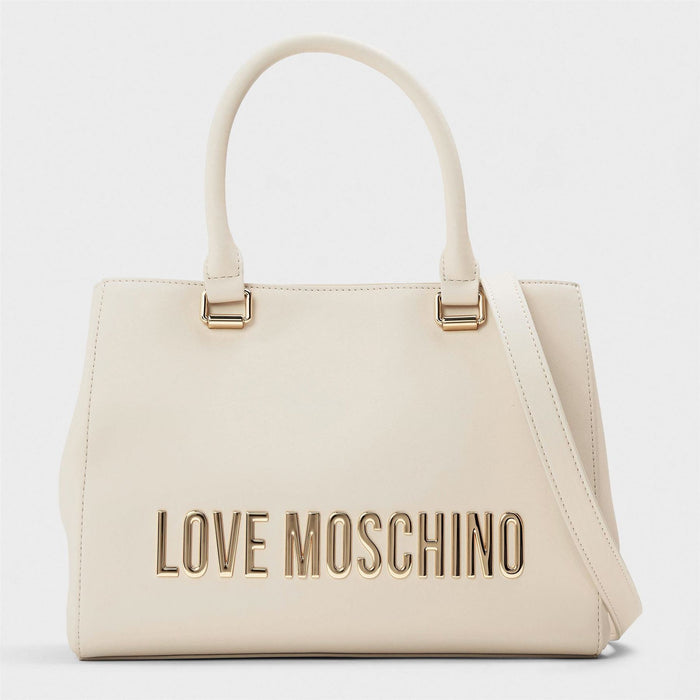 Love Moschino Bold Love Trapezoid Tote with Gold Tone Hardware
