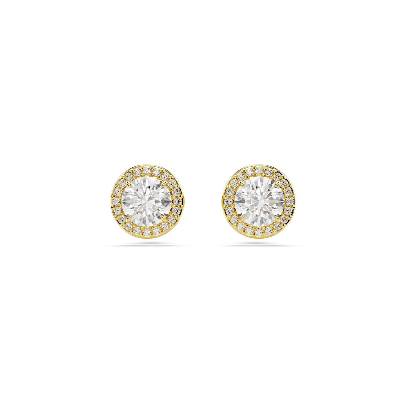 Swarovski Angelic Stud Earrings, Round Cut, Pavé, White, Rhodium Plated