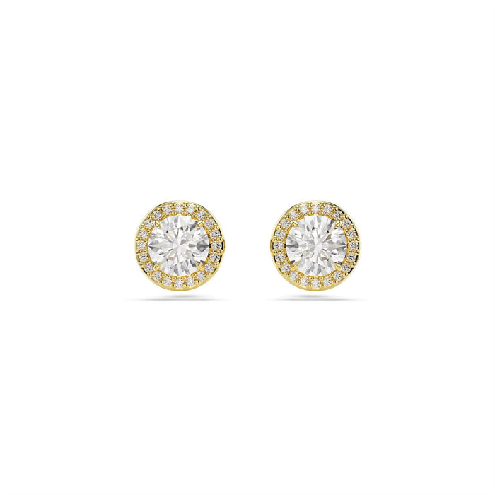 Swarovski Angelic Stud Earrings, Round Cut, Pavé, White, Rhodium Plated
