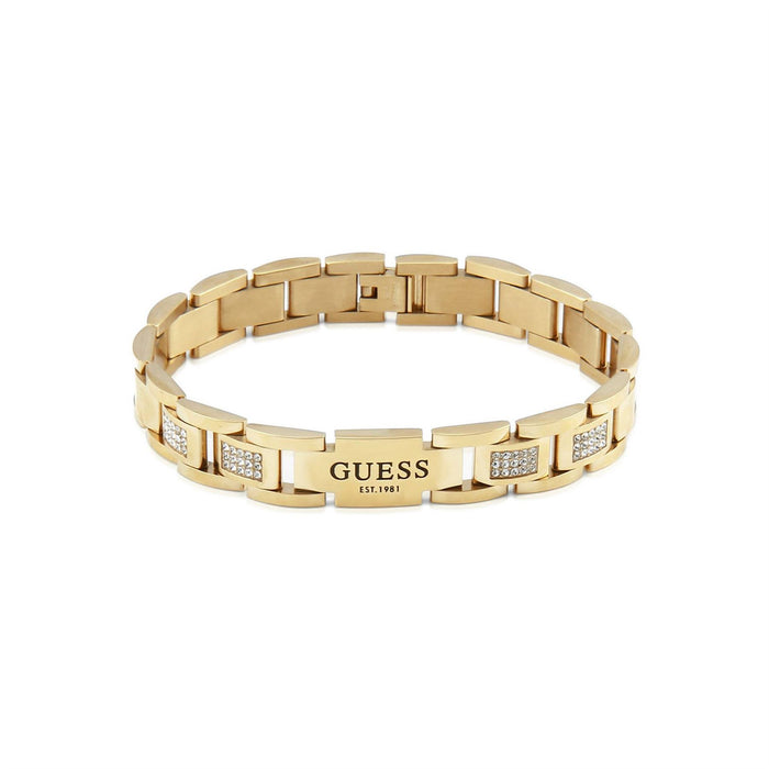 Guess 12mm Flat Chain  And  White Cz Bracelet